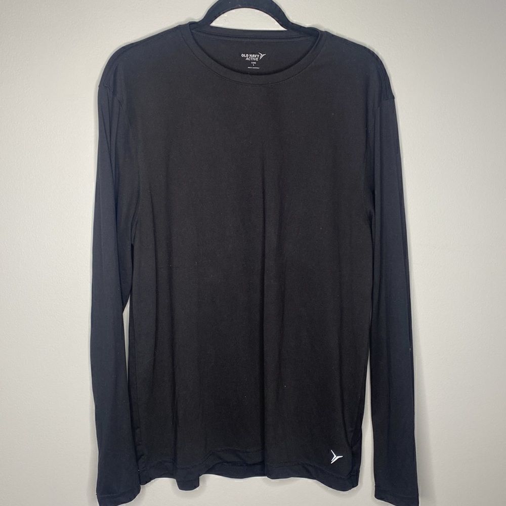Old Navy Mens Active Longsleeve Black Workout Shirt